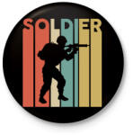 printfashion Soldier (colorful) - Kitűző, hűtőmágnes - Fekete (7703613)
