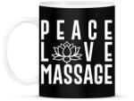 printfashion Peace, love, massage - Bögre - Fekete (12611043)