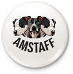printfashion amstaff - Kitűző, hűtőmágnes - Fehér (16203687)