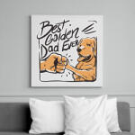 printfashion Best Golden Dad Ever - Vászonkép - Fehér (11909071)