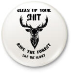 printfashion Clean up your shit - Természetvédelem - Kitűző, hűtőmágnes - Fehér (7323579)