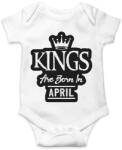 printfashion KINGS are born in April - fekete - Baba Body - Fehér (5510166)