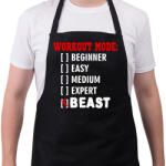 printfashion Workout mode: BEAST - Kötény - Fekete (4926736)