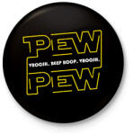 printfashion Pew Pew beep boop - Kitűző, hűtőmágnes - Fekete (8518462)