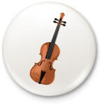 printfashion Hegedű - Kitűző, hűtőmágnes - Fehér (11672692)