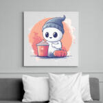 printfashion Cuki Szellem Pumpkin Spice Lattéval - Vászonkép - Fehér (16709012)
