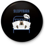 printfashion Sleepybara - Kitűző, hűtőmágnes - Fekete (14185531)