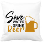 printfashion Save water drink beer - Párnahuzat, Díszpárnahuzat - Fehér (2804436)