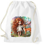 printfashion Kislány őzikével - Sportzsák, Tornazsák - Fehér (15824625)