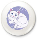 printfashion Fehér cica - Kitűző, hűtőmágnes - Fehér (11660476)