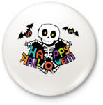 printfashion Boldog halloweent - Kitűző, hűtőmágnes - Fehér (3081967)