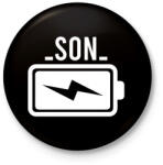 printfashion Battery - son - Kitűző, hűtőmágnes - Fekete (3099950)