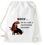 printfashion Bocs'. . . de ma csak a tacskómmal beszélek - Sportzsák, Tornazsák - Fehér (16358761)