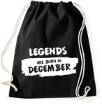 printfashion A legendák decemberben születnek - Sportzsák, Tornazsák - Fekete (1852146)