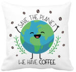 printfashion Save the planet - we have coffee - Párnahuzat, Díszpárnahuzat - Fehér (7323500)