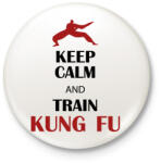 printfashion Keep calm - Kung fu - Kitűző, hűtőmágnes - Fehér (7568032)