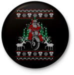 printfashion Motoros Mikulás - Kitűző, hűtőmágnes - Fekete (3093318)