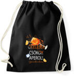 printfashion Ölelések Csókok Aperol! #goodvibes - Sportzsák, Tornazsák - Fekete (16681959)