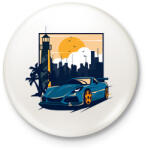 printfashion Sport Autó - Kitűző, hűtőmágnes - Fehér (13871213)