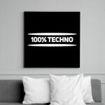 printfashion 100% techno - Vászonkép - Fekete (6647969)
