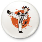 printfashion Karatés tehén - Kitűző, hűtőmágnes - Fehér (12422831)