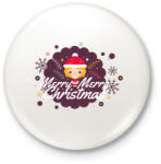 printfashion Merry Merry Christmas! - Kitűző, hűtőmágnes - Fehér (3076198)