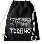 printfashion Take us Techno Party - Sportzsák, Tornazsák - Fekete (2613224)