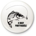 printfashion A nagy pontyvadász - Kitűző, hűtőmágnes - Fehér (13114122)