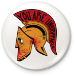 printfashion Spártai sisak - Kitűző, hűtőmágnes - Fehér (12656864)