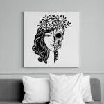 printfashion koponya girl - Vászonkép - Fehér (13487177)