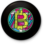 printfashion BITCOIN 4 EVER 69 - Kitűző, hűtőmágnes - Fekete (6204841)