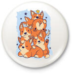 printfashion Corgi kupac - Kitűző, hűtőmágnes - Fehér (12422825)