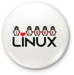 printfashion I love linux - Kitűző, hűtőmágnes - Fehér (3531685)