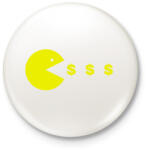 printfashion Pacman - Kitűző, hűtőmágnes - Fehér (3075957)