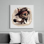 printfashion Hiúz Jack Sparrow kapitány jelmezben - Vászonkép - Fehér (15717695)