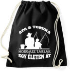 printfashion Horgász társ - Apa és fia névvel - Sportzsák, Tornazsák - Fekete (13783279)