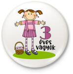 printfashion 3 years old" for girl - Kitűző, hűtőmágnes - Fehér (13455525)