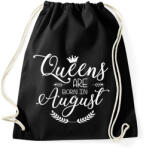 printfashion A királynők augusztusban születnek - Sportzsák, Tornazsák - Fekete (298328)