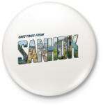 printfashion Greetings from Sanhok - PUBG - Kitűző, hűtőmágnes - Fehér (3080670)