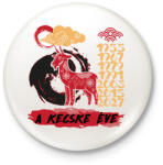 printfashion A kecske éve - Kitűző, hűtőmágnes - Fehér (7615697)