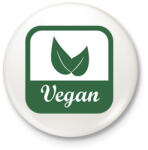 printfashion Vegán logó - Kitűző, hűtőmágnes - Fehér (12696421)