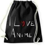 printfashion I love anime - Sportzsák, Tornazsák - Fekete (1438047)