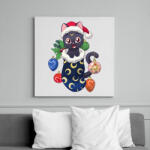 printfashion Cica Karácsony - Vászonkép - Fehér (6622367)