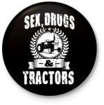 printfashion sex drugs tractors - Kitűző, hűtőmágnes - Fekete (3097936)