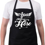 printfashion Apa, a lánya első hőse - Kötény - Fekete (5602778)