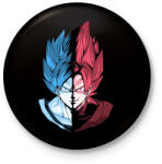 printfashion Super Saiyan Blue VS Super Saiyan Rose - Kitűző, hűtőmágnes - Fekete (3094939)
