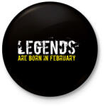 printfashion A legendák februárban születtek - Kitűző, hűtőmágnes - Fekete (3094031)