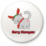 printfashion Merry Kiss my ass cica - Kitűző, hűtőmágnes - Fehér (14631313)