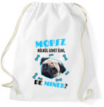 printfashion Mopsz nélkül lehet élni, de minek? - Sportzsák, Tornazsák - Fehér (6928077)