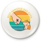 printfashion Best Hamster Dad Ever - Kitűző, hűtőmágnes - Fehér (11909033)